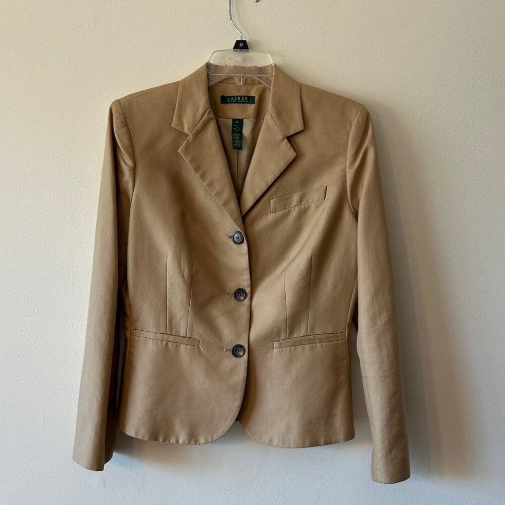 Vintage Ralph Lauren Tan Lined Blazer - Picture 6 of 9